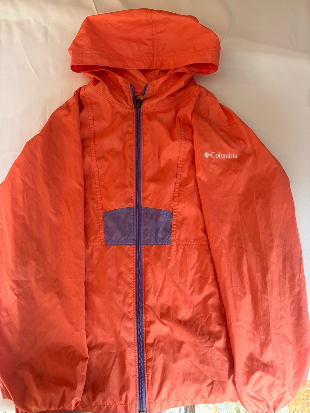 Columbia Kids Hooded Rain Jacket in Orange